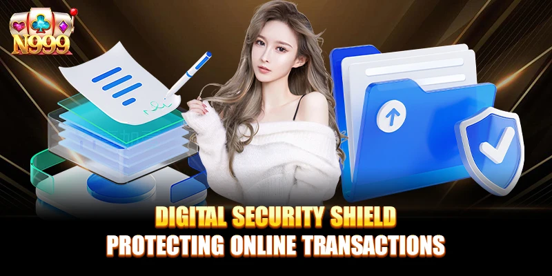 Digital Security Shield Protecting Online Transactions