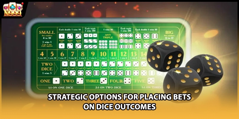 Strategic options for placing bets on dice outcomes