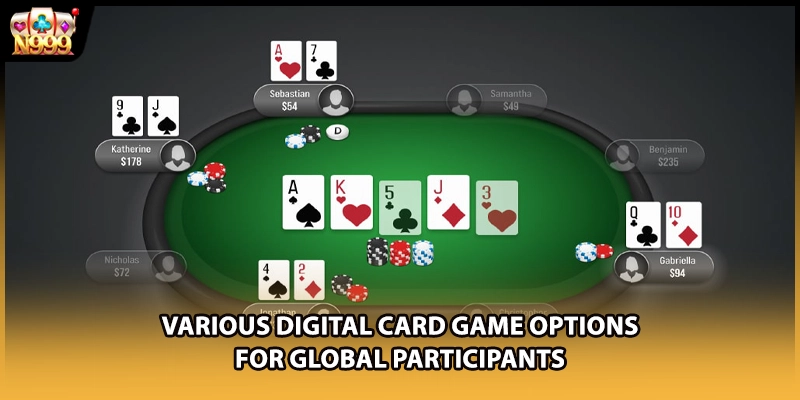 Various digital card game options for global participants