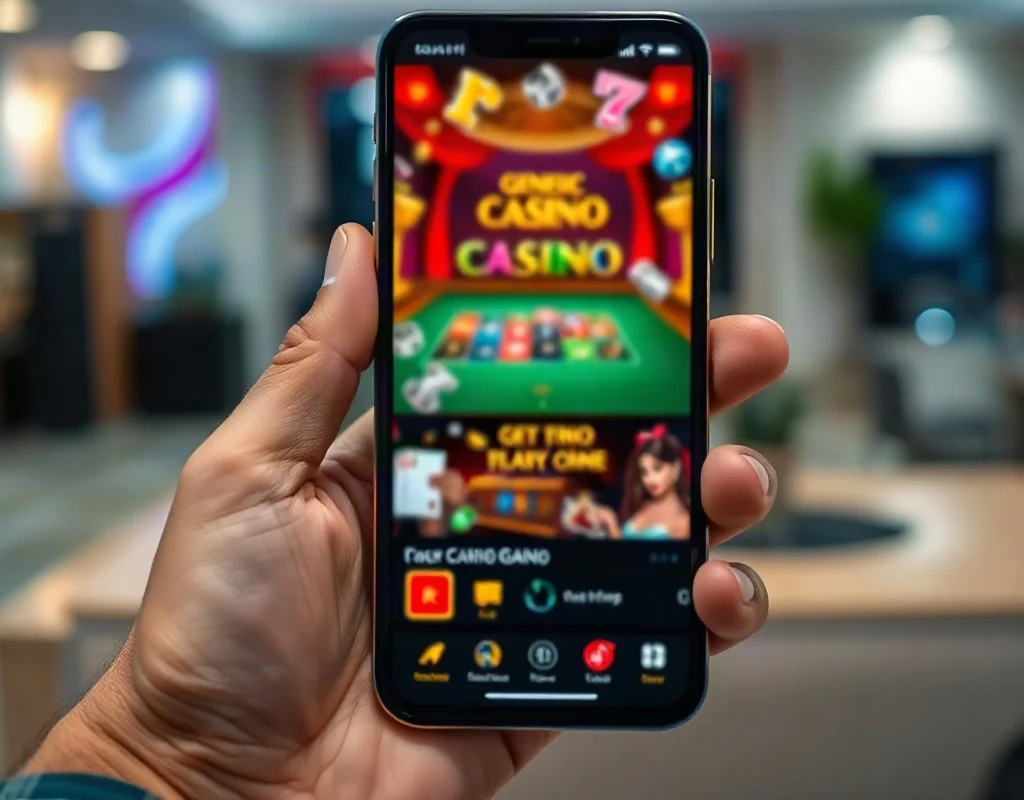 Person using N999 Games app on smartphone with blurred game interface and rupee coins