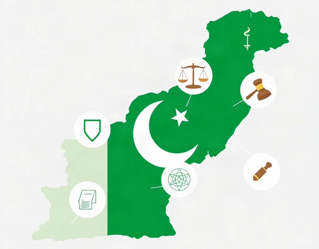Map of Pakistan highlighting different provincial gambling laws
