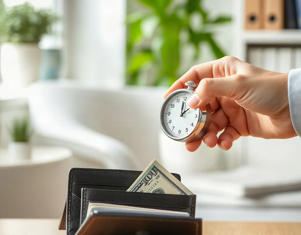 Setting betting limits - a hand with timer and cash